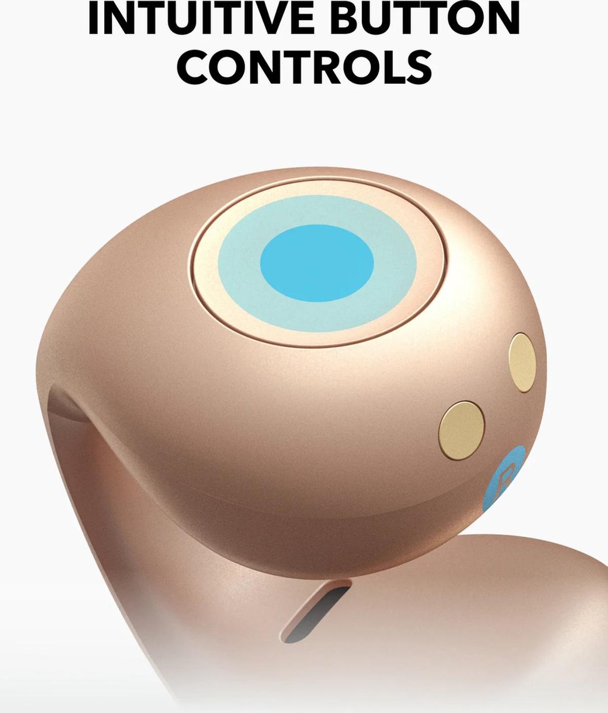 Soundcore by Anker C40i Draadloze Open-Ear Oordopjes Goud - Earbuds - clip-on, flexibel joint design, knopbediening, lichtgewicht comfort, stabiele pasvorm met bevestigbare grips, uitgebreide drivers voor een helder geluid