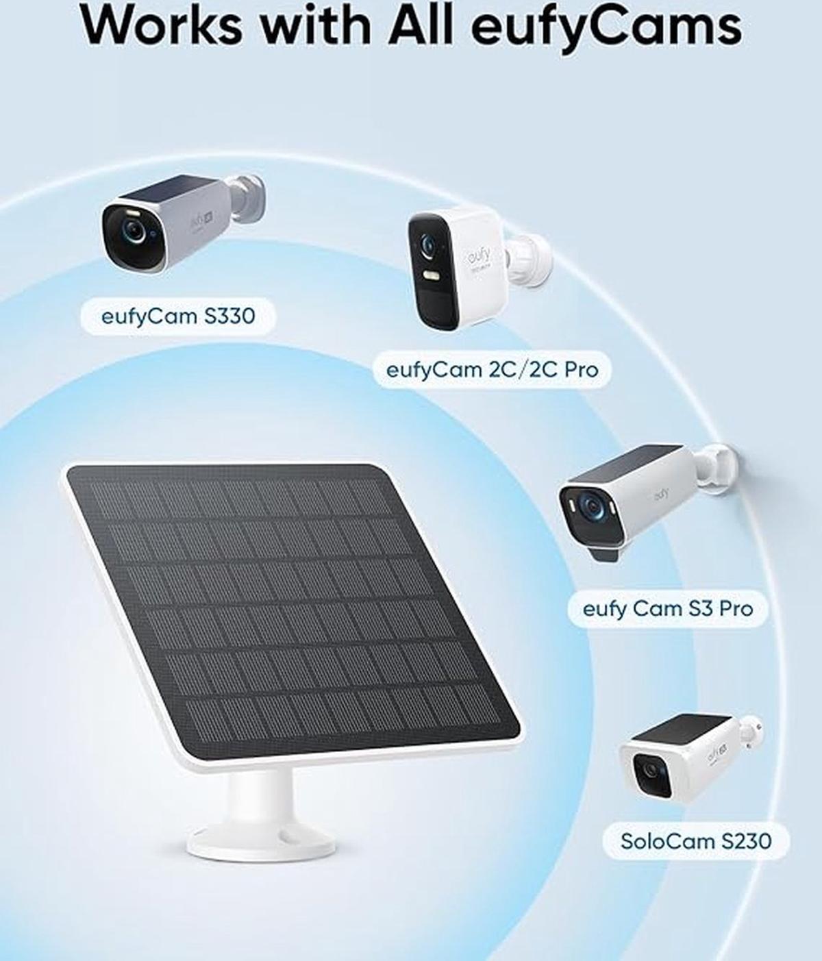 Eufy Security zonnepaneel 2-pack - Geschikt voor alle eufyCams - 3W - Bundelvoordeel