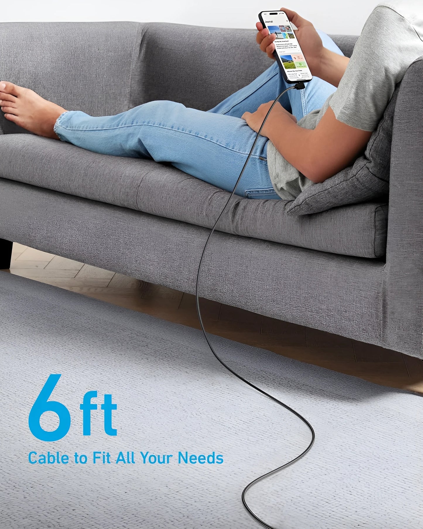 Anker USB-C Right Angle Cable, 240 W, twee gevlochten 180cm-oplaadkabels met USB-C- en haakse USB-C-poort