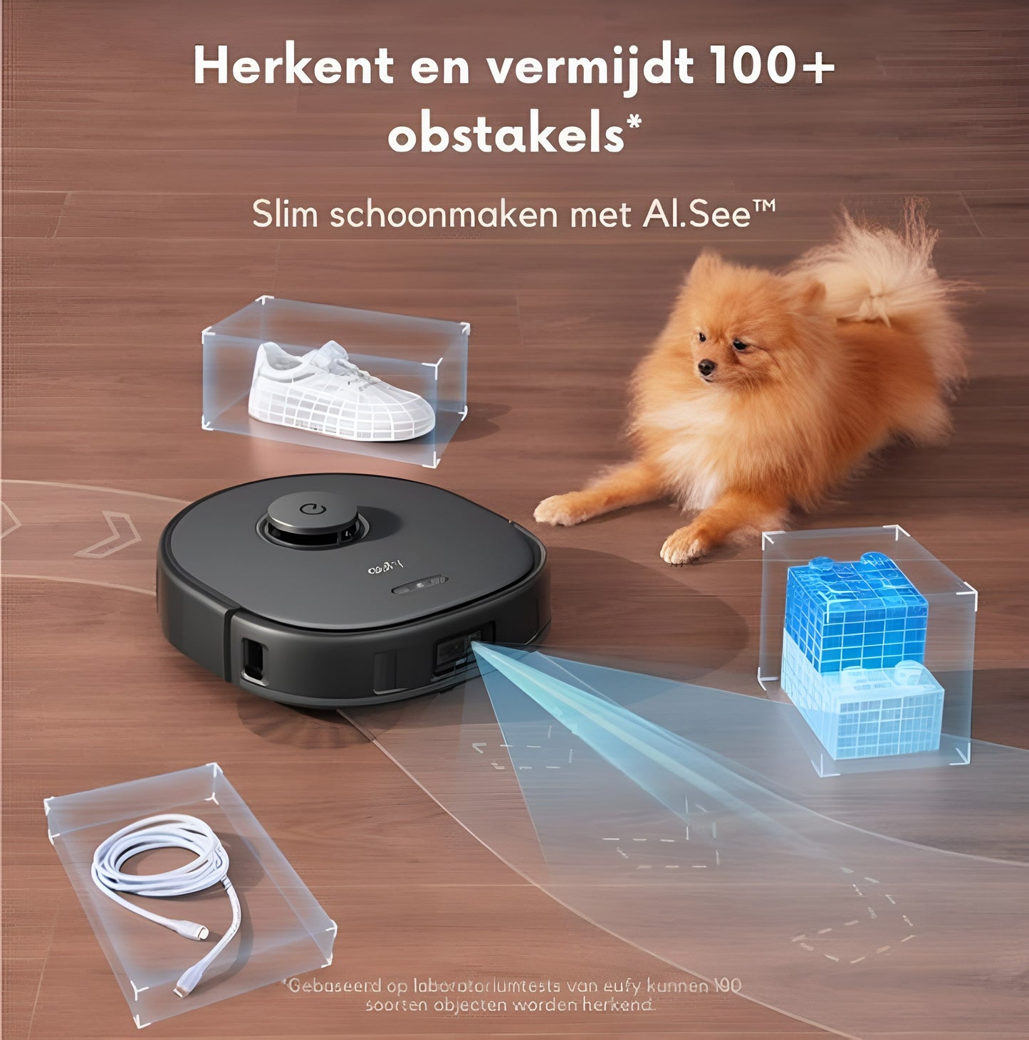 Eufy Clean X10 Pro Omni Wit robotstofzuiger met dweil - Robot Vacuum 8000 Pa zuigkracht, tapijt detectie AI-obstakel vermijding, wast en droogt de dweil, automatisch legen en vullen