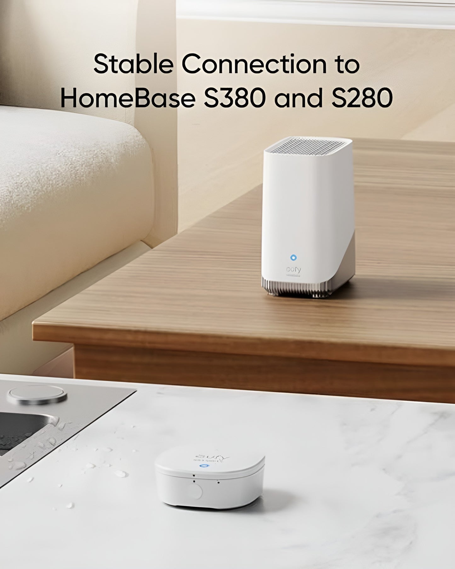 Eufy Security Water and Freeze Sensor met Remote Alerts, IP65 Waterdicht, 2 Jaar Batterijduur, HomeBase Vereist, Compatibel met HomeBase S380 en S280, App Besturing