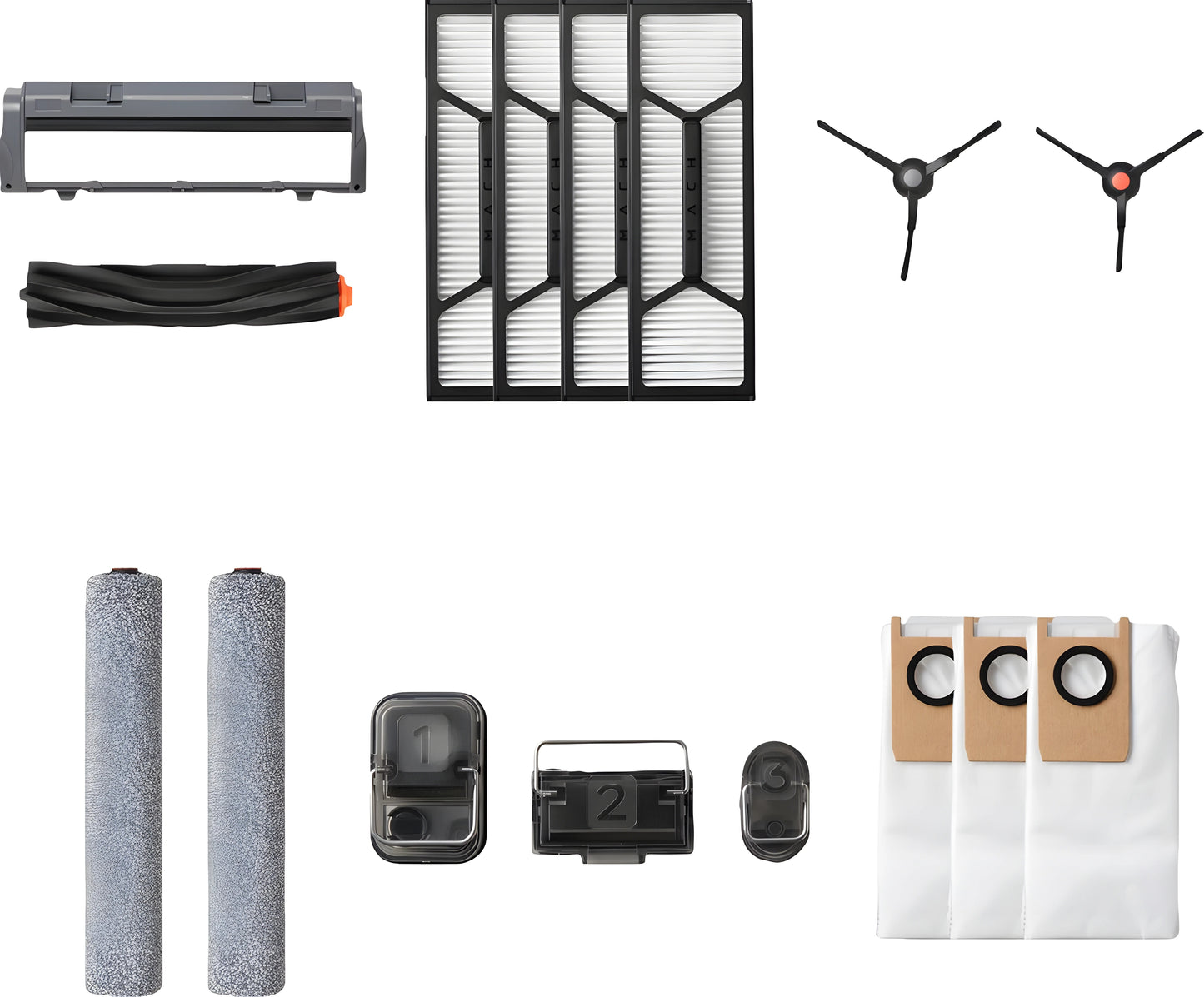 Eufy half jaar pakket voor de Eufy robotstofzuiger S1 pro / S1 Series - (1 x Rolling Brush + Guard, 4 x High-performance filter, 2 x side-brush (set of 2), 2 x Rolling Mop, 1 x Dirty water reservoir, 3 x dustbag)