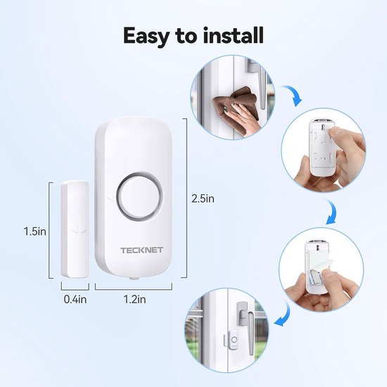 DeurAlarm - Deur Sensor - Raam en Deur Alarm - Huis beveiliging - Magnetisch alarm - 100dB - 3 stuks