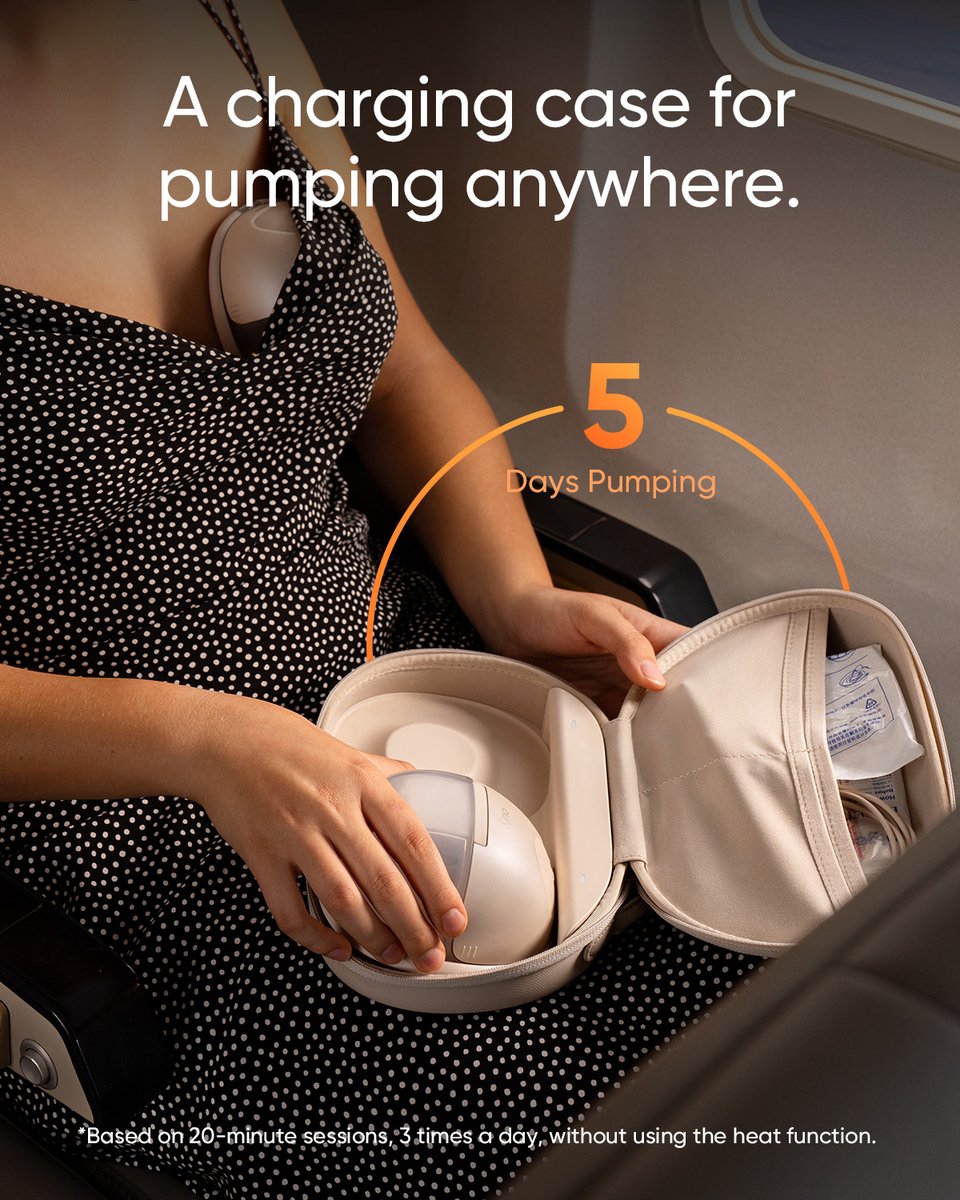 eufy Baby S1 Pro Draagbare Borstkolf – Breast Pump – Verwarmingstechnologie voor Meer Comfort – Draagbare Oplaadhouder – App-bediening – Gepersonaliseerd Slim Ritme