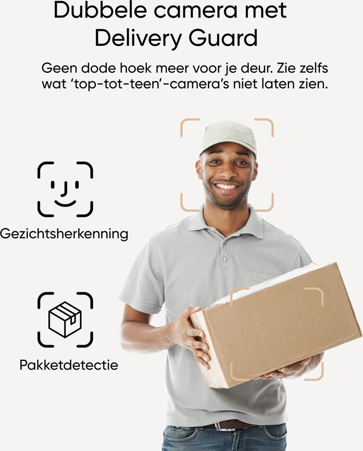 Eufy Security E340 Video Deurbel met Chime – Video Doorbell - Dual-Cam technologie, 2K Full HD-resolutie, kleur nachtzicht, AI-pakketdetectie, draadloze installatie, compatibel met Alexa en Google Assistant