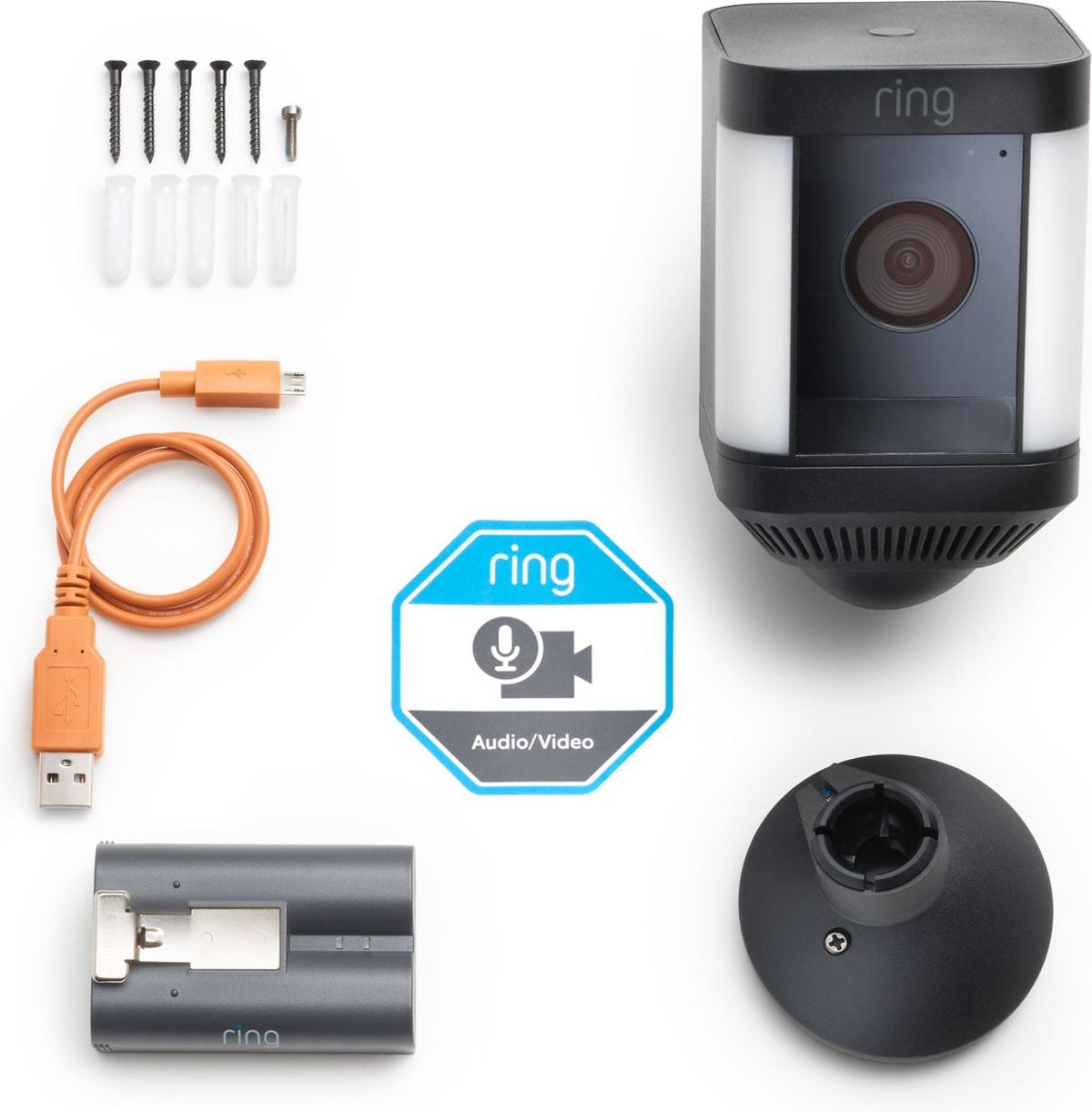 Ring Spotlight Cam Plus - Batterij- Beveiligingscamera - Zwart