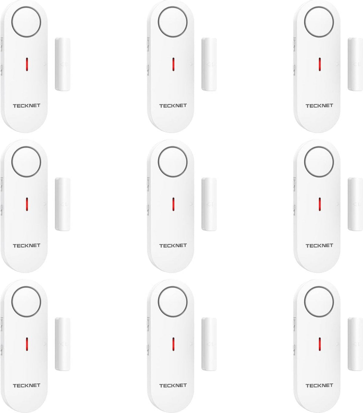 Tecknet DeurAlarm - Deur Sensor - Raam en Deur Alarm - Huis beveiliging - Magnetisch alarm - 100dB - 9 stuks