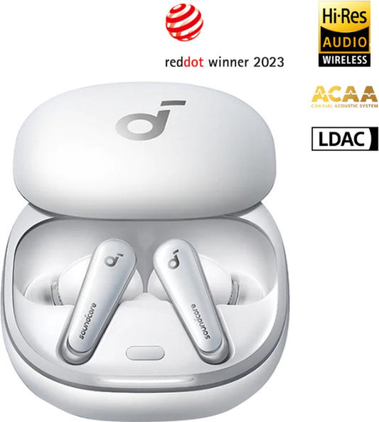 soundcore Liberty 4 - Prime auto-ruisonderdrukkende oordopjes wit- echt draadloze oordopjes met ACAA 3.0 - Dual Dynamic Drivers voor Hi-Res premium geluid - Spatial Audio met Dual Modes - Hartslagmeter