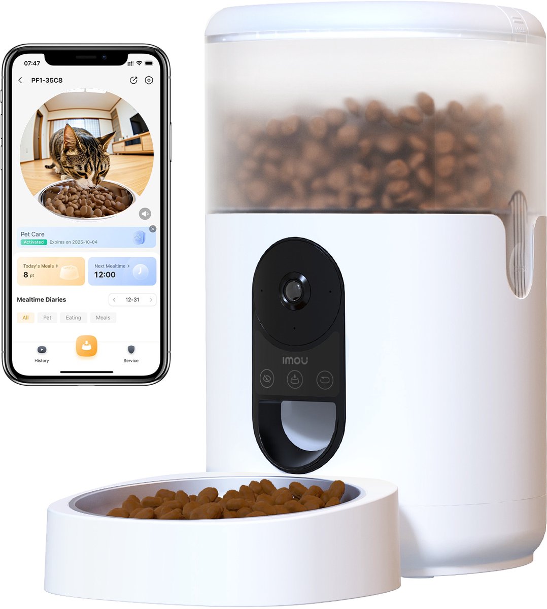 IMOU NEW 2025 Slimme AI Huisdiervoeder met Camera – 4L AI Pet Feeder - Automatische Voerbak voor Kat & Hond – Met App-bediening
