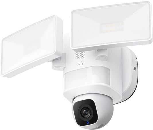 eufy Security E30 Floodlight Camera – 360° Pan & Tilt – 2K Video – AI Detectie en Tracering – 2000 Lumen – Aangepaste Stem- en Lichtwaarschuwingen – 24/7 Opname – Geen Maandelijkse Kosten – Wit