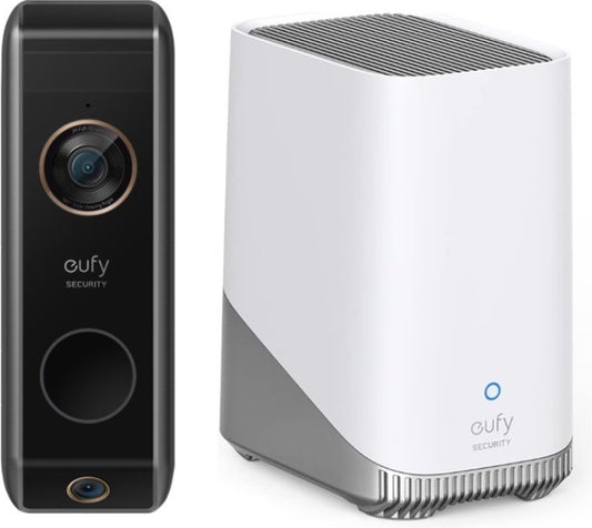 Eufy 2K Video Deurbel Dual 2 Pro + HomeBase 3 - Deurbelset - inclusief dubbele deurbelcamera en verstelbare camera