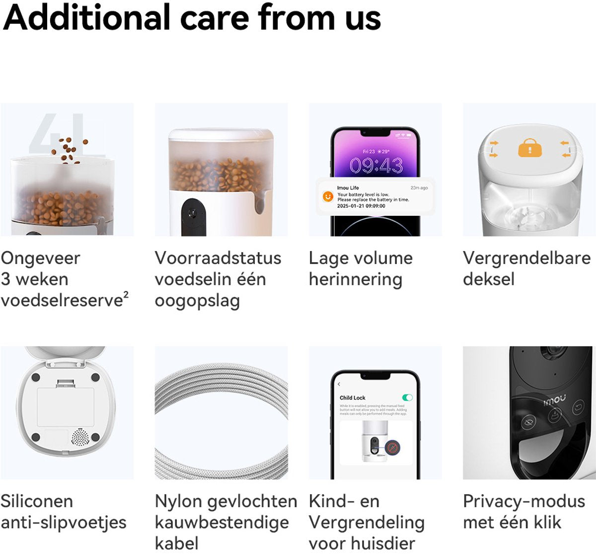 IMOU NEW 2025 Slimme AI Huisdiervoeder met Camera – 4L AI Pet Feeder - Automatische Voerbak voor Kat & Hond – Met App-bediening