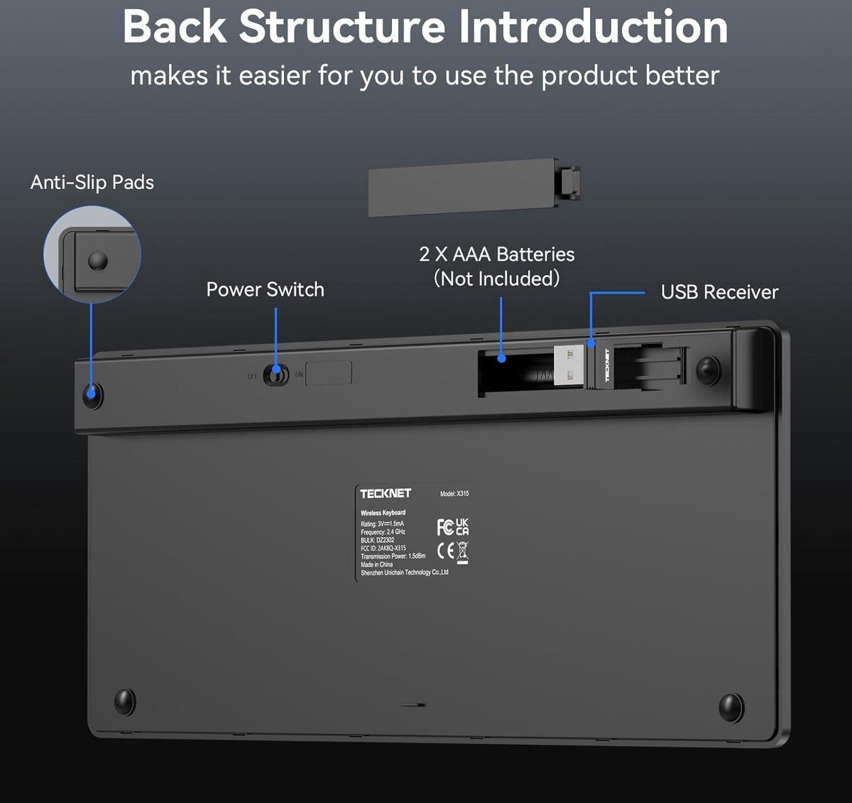 Tecknet Universeel Draadloos Toetsenbord Voor Smart TV / (Windows) PC / Apple Macbook - iMac