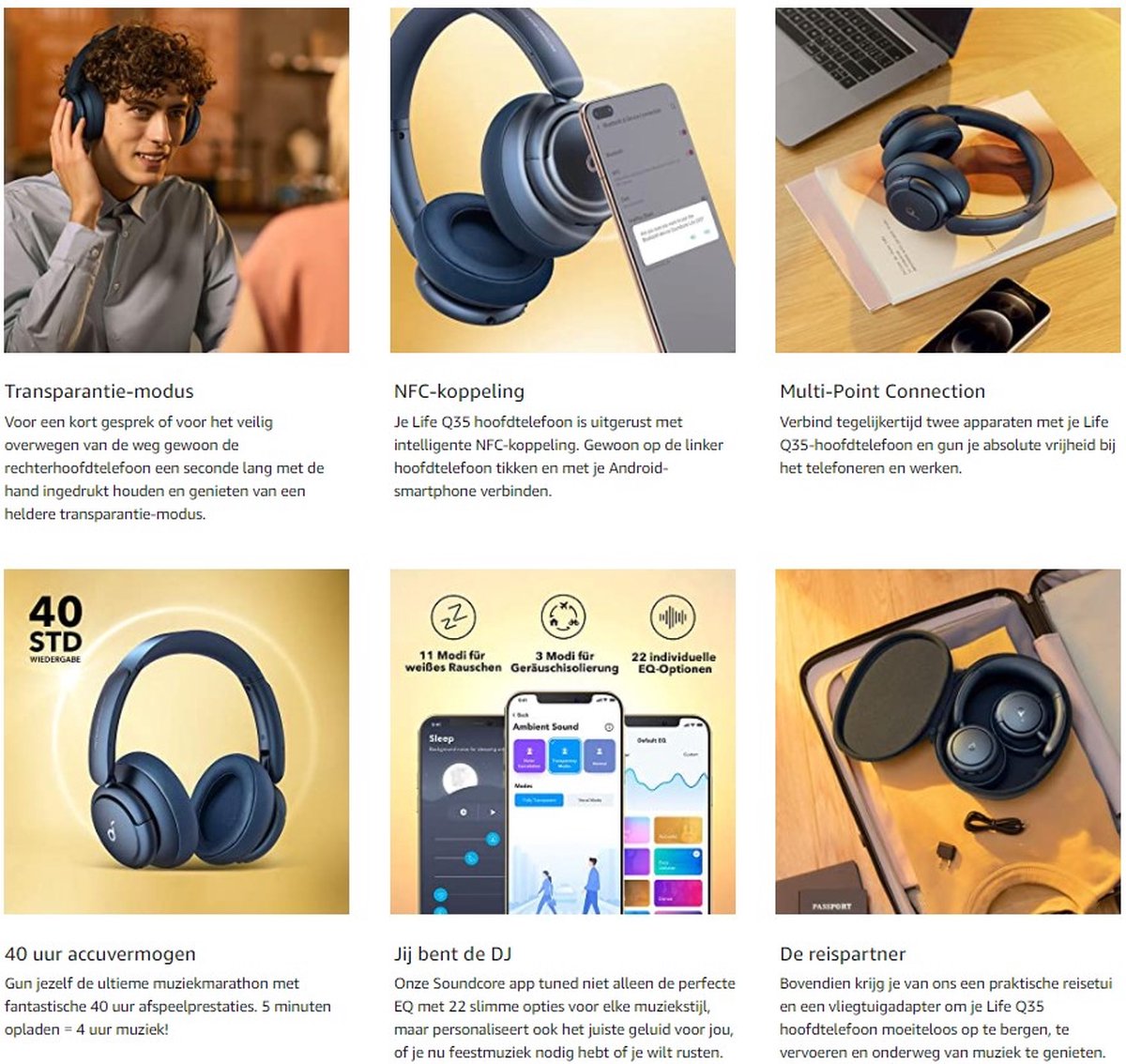 Soundcore Q35 - Koptelefoon - Noise Cancelling | Zwart