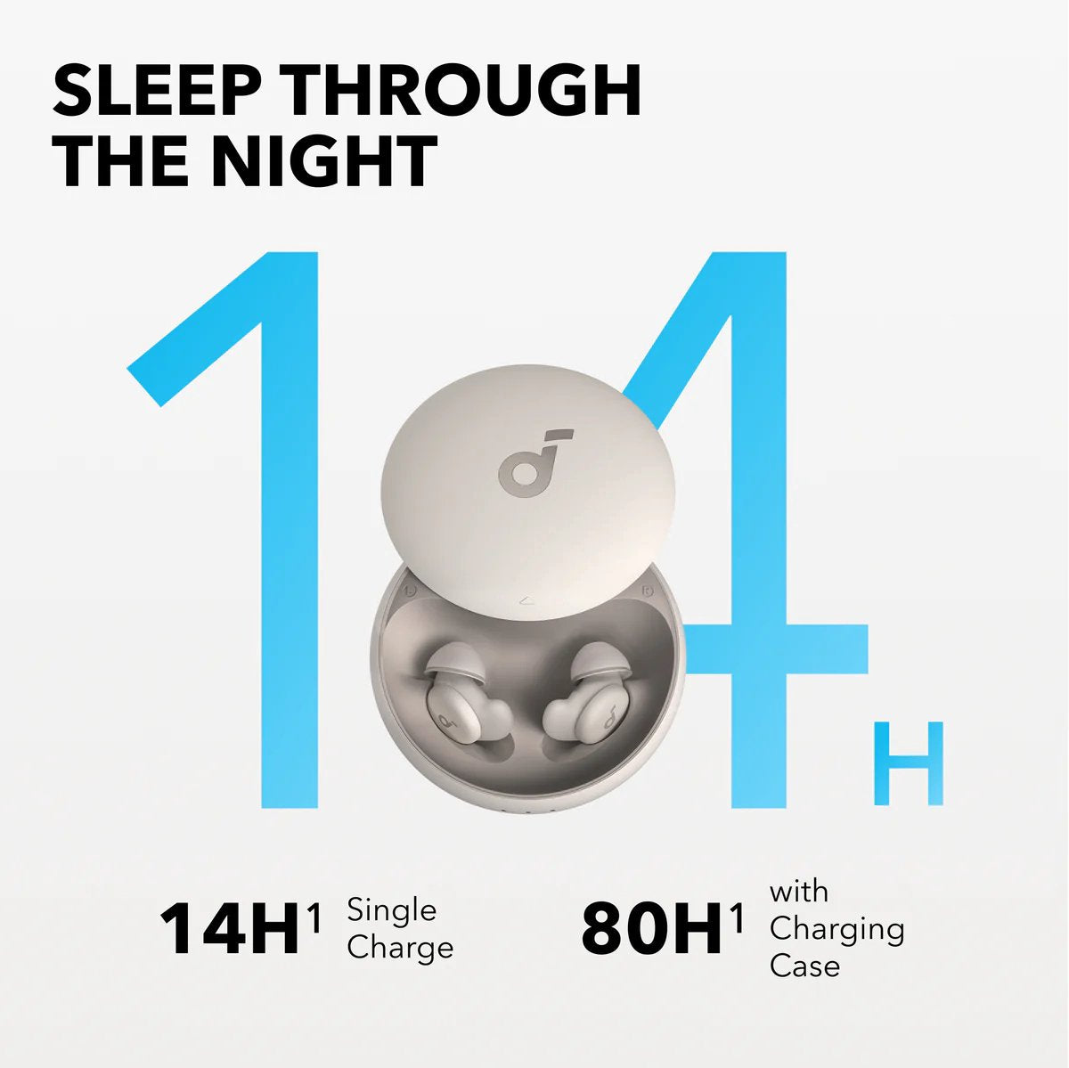 Soundcore NEW Sleep Earbuds A20 Slaap earbuds , Noise Blocking Sleep Headphones, Small Design for Side Sleepers, 80H Playtime, Stream Content via Bluetooth 5.3, Sleep Monitor, Personal Alarm