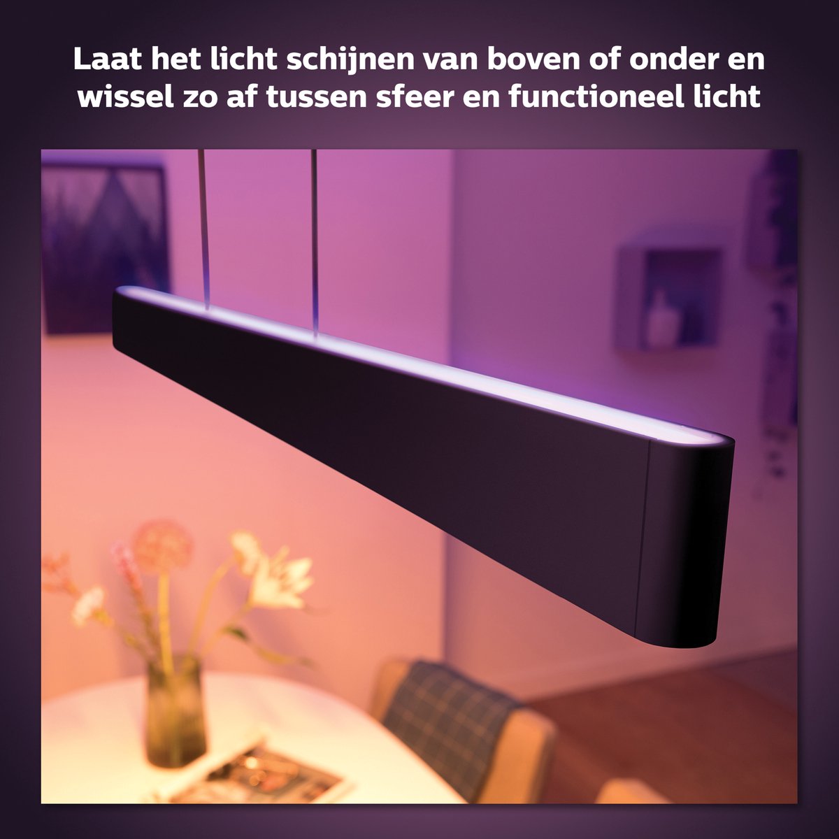 Philips Hue Ensis Hanglamp - White and Color Ambiance - Zwart - 2 x 39W - Bluetooth