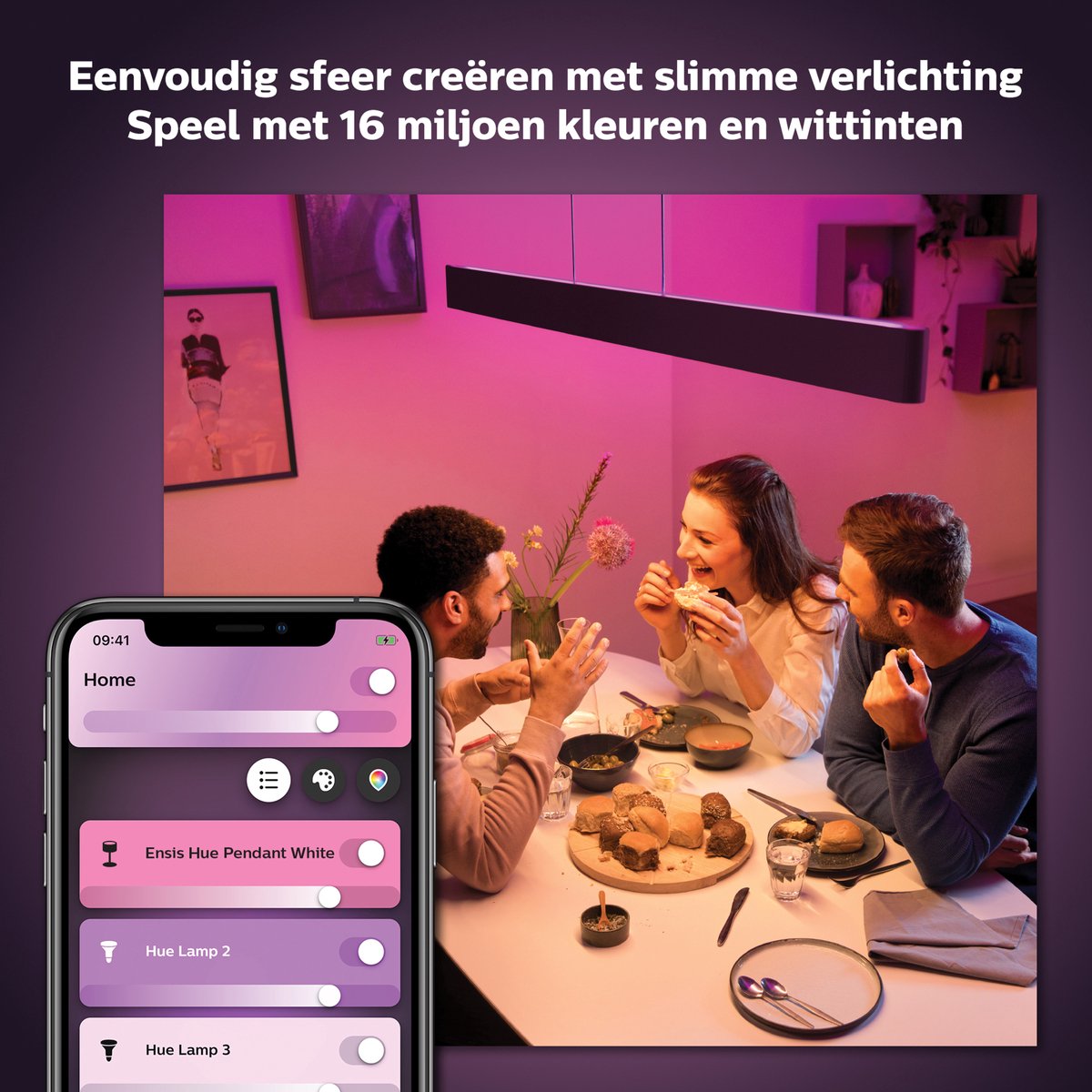 Philips Hue Ensis Hanglamp - White and Color Ambiance - Zwart - 2 x 39W - Bluetooth