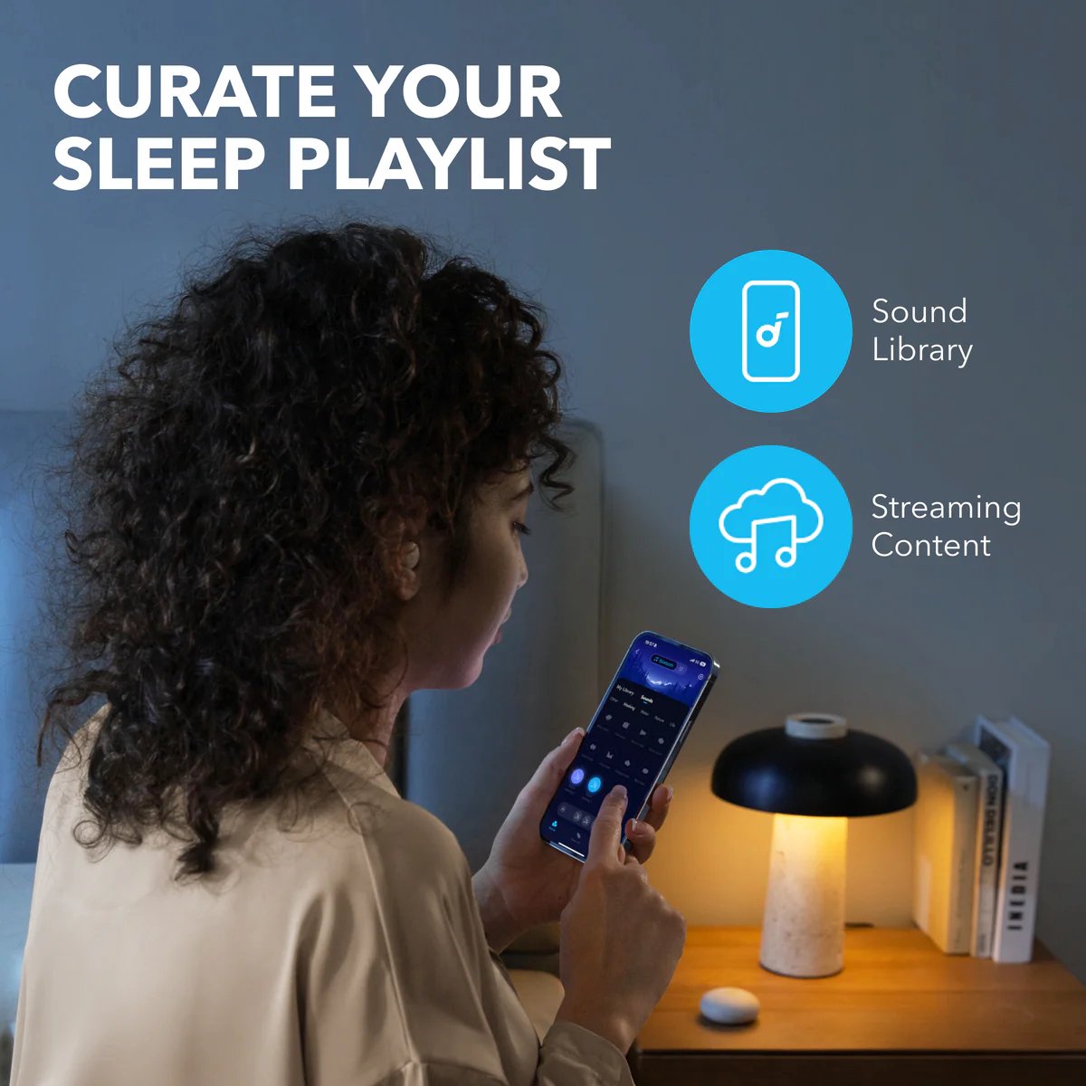 Soundcore NEW Sleep Earbuds A20 Slaap earbuds , Noise Blocking Sleep Headphones, Small Design for Side Sleepers, 80H Playtime, Stream Content via Bluetooth 5.3, Sleep Monitor, Personal Alarm