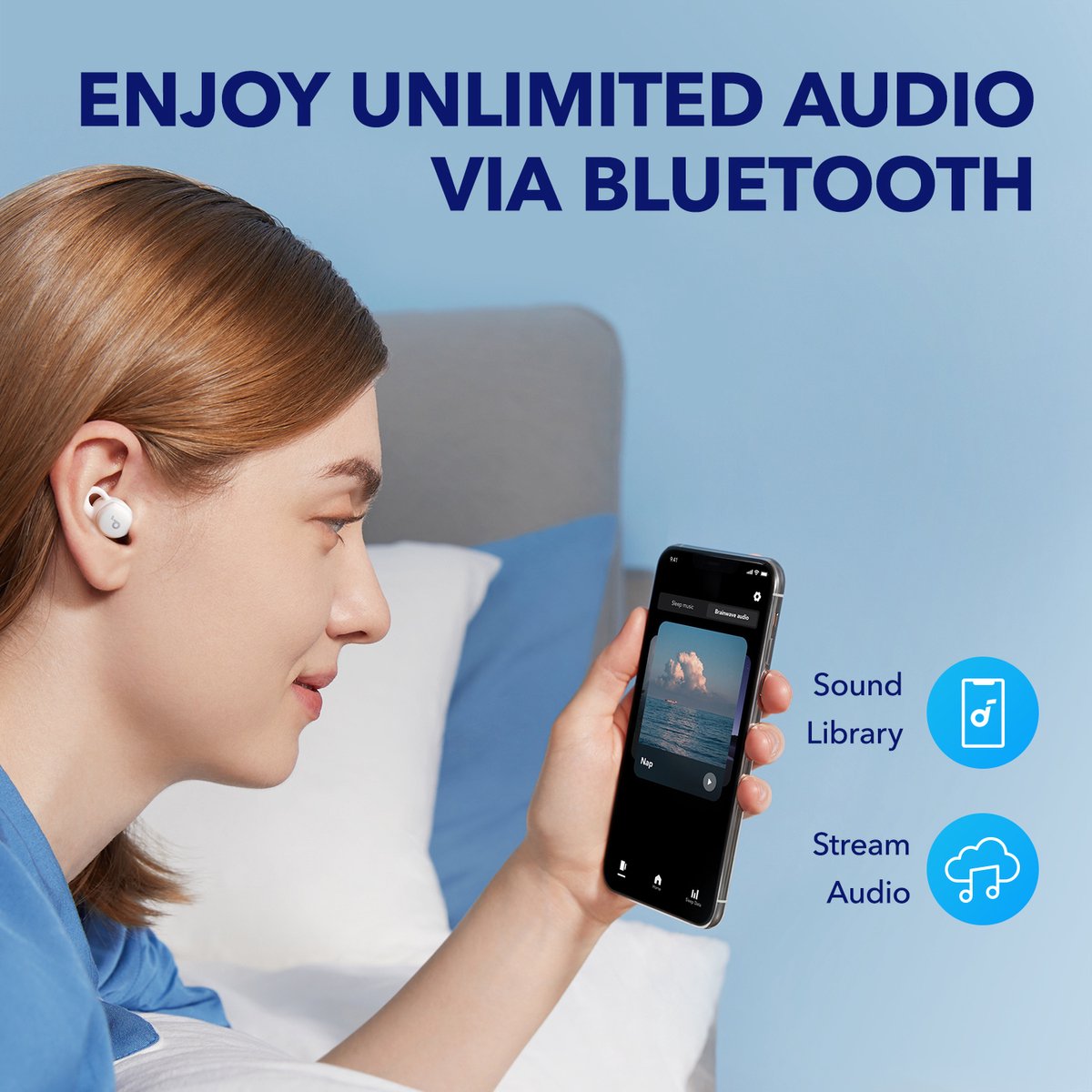 Soundcore by Anker Sleep A10 - Bluetooth Sleep Earbuds - Noise Blocking Earbuds for Sleep - Comfortable Fit - Bluetooth 5.2 - App - For Unlimited Sleep Sounds - Sleep Monitor