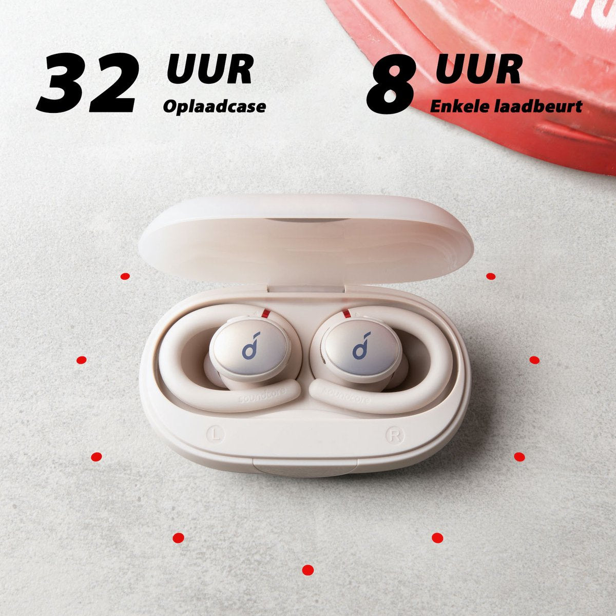 Soundcore by Anker, Soundcore Sport X10 draadloze Bluetooth 5.2 Workout - hoofdtelefoon, draaibare oorhaken, diepe bas, IPX7 waterdicht, zweetbestendig, 32 uur afspeeltijd, snel opladen, sportoordopjes, sportschool, hardlopen