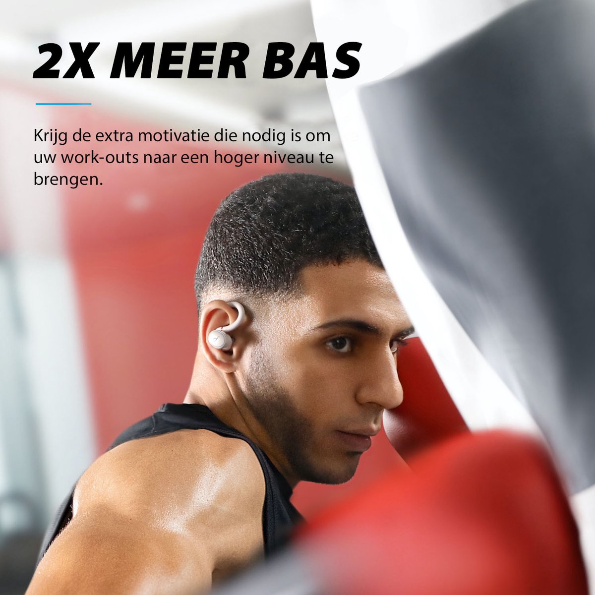 Soundcore by Anker, Soundcore Sport X10 draadloze Bluetooth 5.2 Workout - hoofdtelefoon, draaibare oorhaken, diepe bas, IPX7 waterdicht, zweetbestendig, 32 uur afspeeltijd, snel opladen, sportoordopjes, sportschool, hardlopen