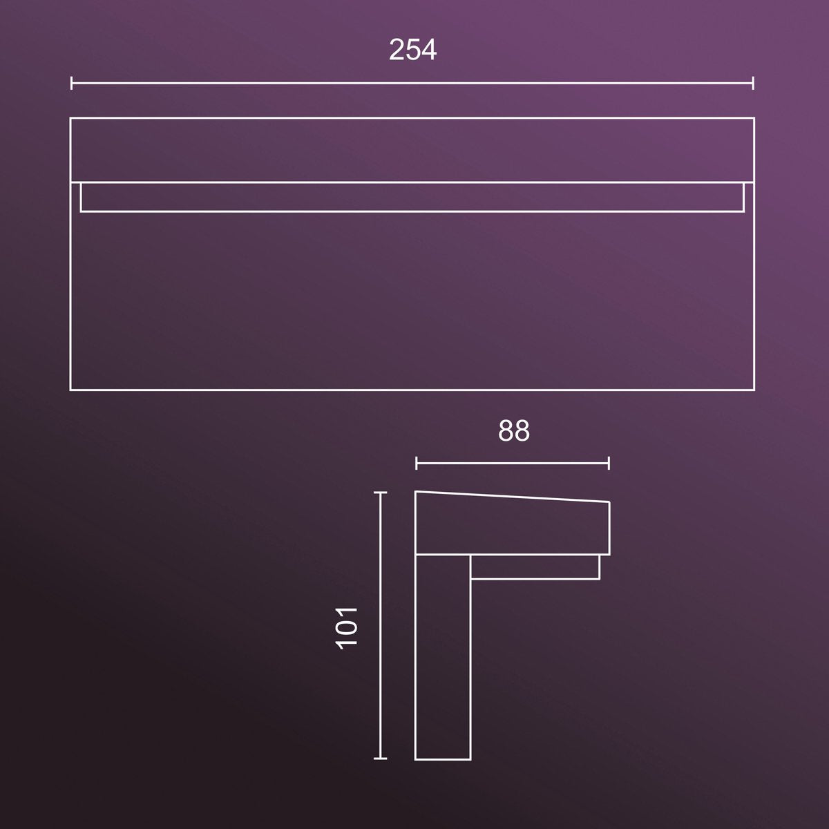 Philips Hue Nyro muurlamp - wit en gekleurd licht - zwart