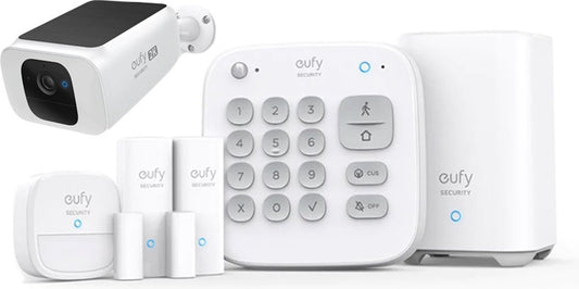 eufy Security - 6-Piece Alarm Kit - Wit,Beveiligingssysteem - Keypad - Bewegingssensor - 2 Raam-/deursensors + eufycam S40 solarcamera