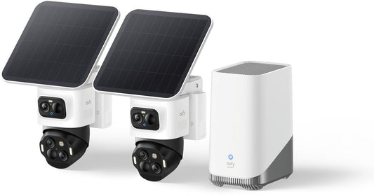 eufy Security eufyCam S4 2-camera set - Beveiligingscamera buiten - triple lens Bullet-PTZ - 4K UHD - 360° pan & tilt - auto-tracking - 8× zoom - kleurennachtzicht - uitbreidbare opslag