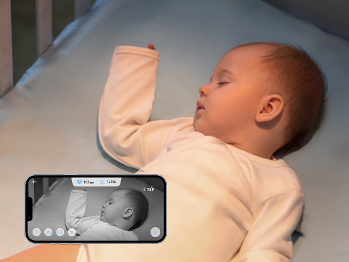 eufy Baby S340 - Smart Sock Babyfoon - 2.4 GHz Wi-Fi - Houd slaappatronen, dutjes, hartslag en bloedzuurstof bij - Voor kinderen van 0 tot 18 maanden.