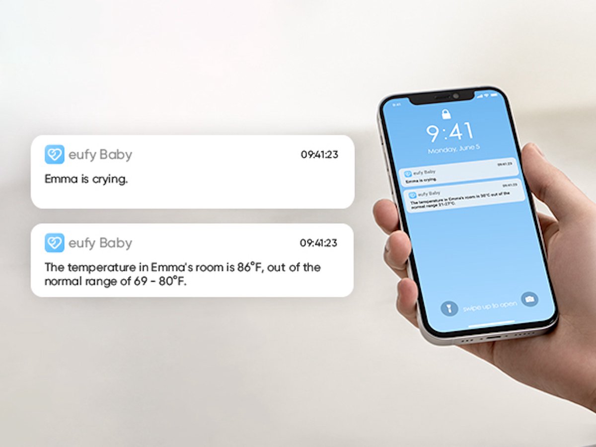 eufy Baby S340 - Smart Sock Babyfoon - 2.4 GHz Wi-Fi - Houd slaappatronen, dutjes, hartslag en bloedzuurstof bij - Voor kinderen van 0 tot 18 maanden.