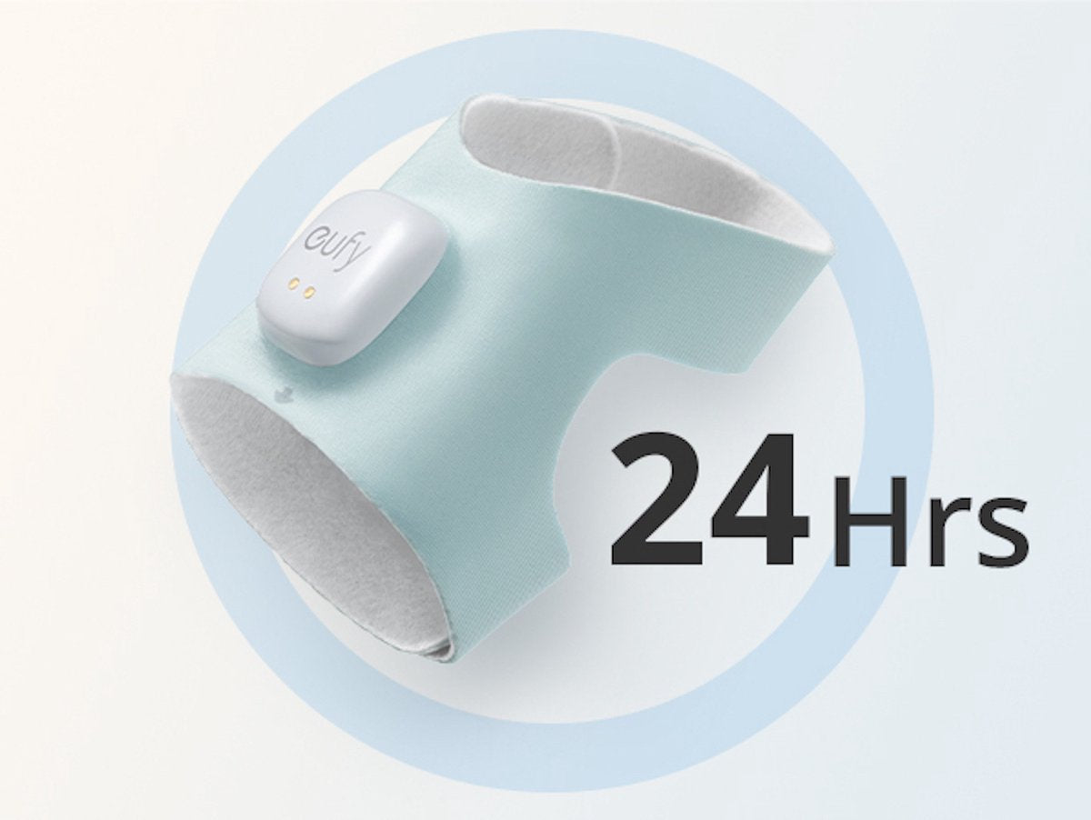 eufy Baby S340 - Smart Sock Babyfoon - 2.4 GHz Wi-Fi - Houd slaappatronen, dutjes, hartslag en bloedzuurstof bij - Voor kinderen van 0 tot 18 maanden.