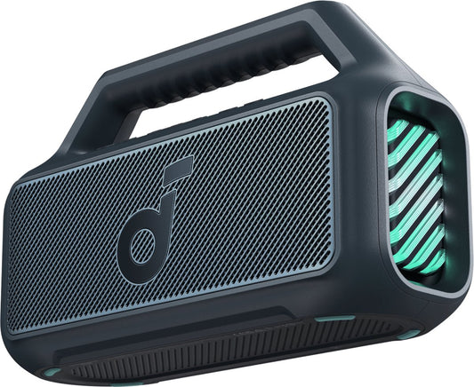 soundcore Boom 2 Outdoor Speaker, 80W, Subwoofer, BassUp 2.0, 24H Playtime, IPX7 Waterproof, Floatable, RGB Lights, USB-C, Custom EQ, Bluetooth 5.3, Portable For Outdoors, Camping, Beach, and Backyard-Blauw