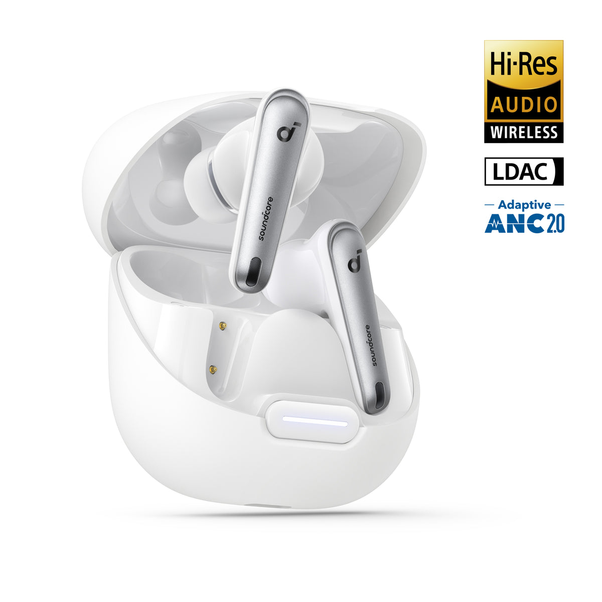 soundcore Liberty 4 NC - Wireless Noise Cancelling Earbuds (White) - 98.5% Noise Reduction - draadloze oordopjes - Adaptive Noise Cancelling to Ears and Environment - Hi-Res Sound - 50H Battery