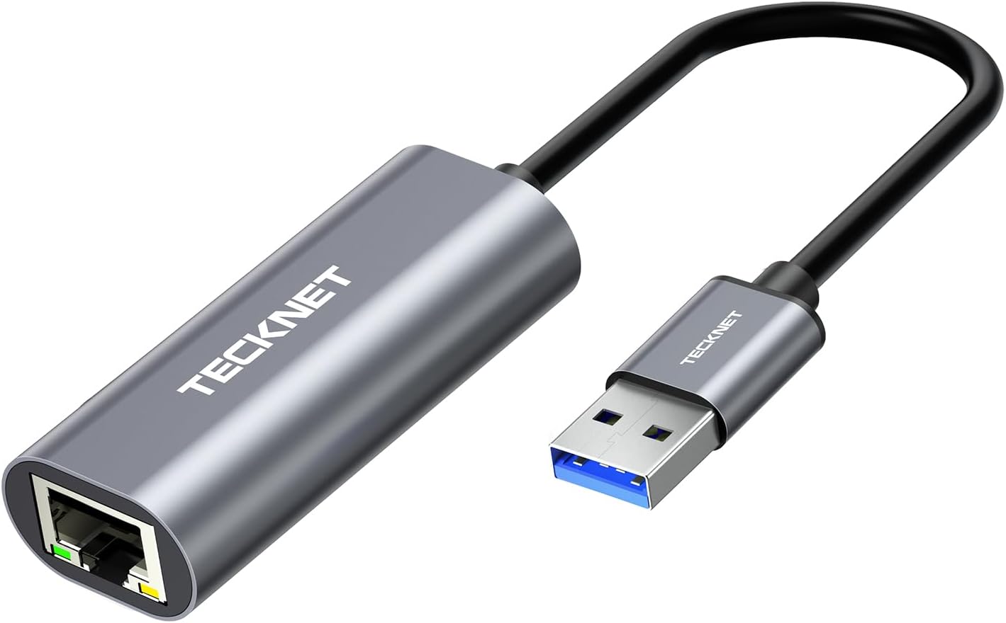 Tecknet USB 3.0 naar Ethernet adapter - 1000Mbps - RJ45 - Windows/Mac - Aluminium behuizing