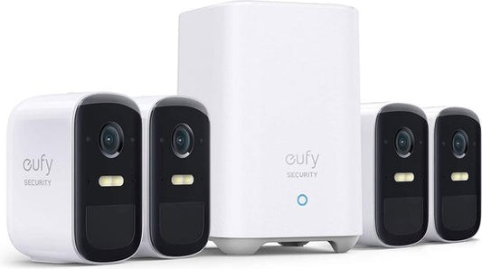 Eufycam 2C Pro - 2K Resolution - 4 beveiligingscamera's / IP-camera's + basisstation - 180 dagen batterij - Voor binnen & buiten