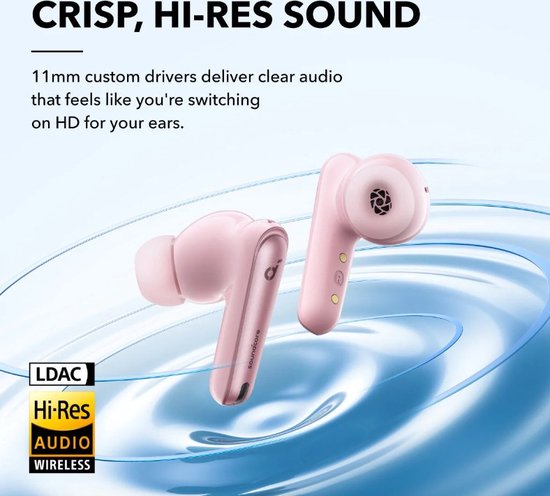 soundcore Liberty 4 NC - Wireless Noise Cancelling Earbuds (Roze) - 98.5% Noise Reduction - draadloze oordopjes - Adaptive Noise Cancelling to Ears and Environment - Hi-Res Sound - 50H Battery