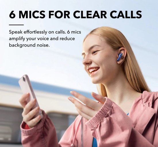 soundcore Liberty 4 NC - Wireless Noise Cancelling Earbuds (Light Blauw) - 98.5% Noise Reduction - draadloze oordopjes- Adaptive Noise Cancelling to Ears and Environment - Hi-Res Sound - 50H Battery