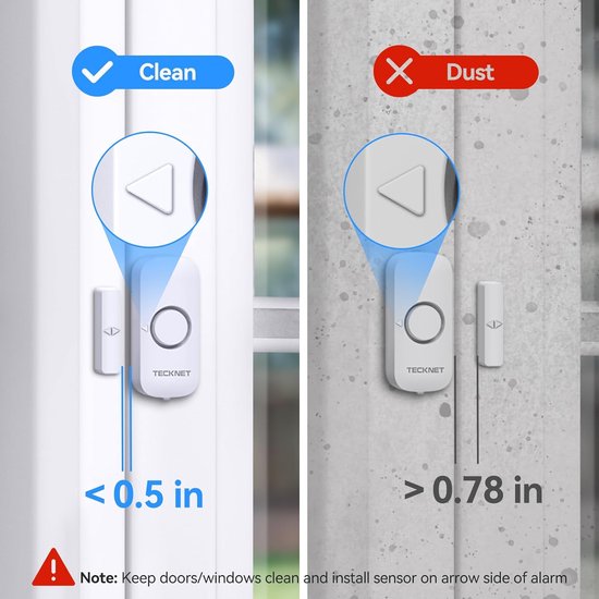 DeurAlarm - Deur Sensor - Raam en Deur Alarm - Huis beveiliging - Magnetisch alarm - 100dB - 6 stuks