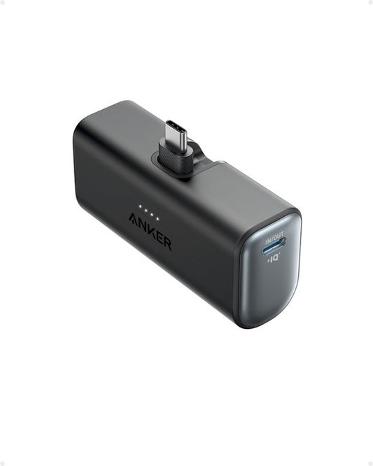 Anker-Nano Powerbank-5000 mAh powerbank 22,5 W- geïntegreerde opvouwbare USB-C-connector-compatibel met iPhone 15, Samsung S22/23-serie, Note20/10-serie, Huawei, iPad Pro/Air, AirPods en meer