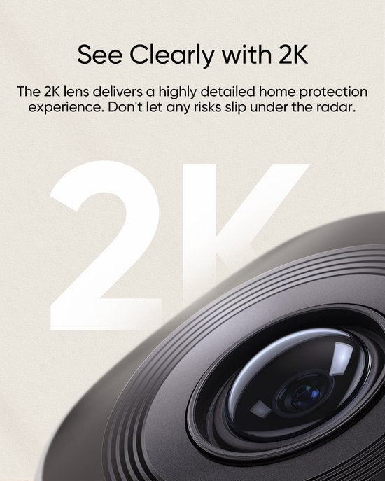 eufy Security - Indoor Cam C220 - beveiligingscamera met 2K resolutie en 360° PTZ