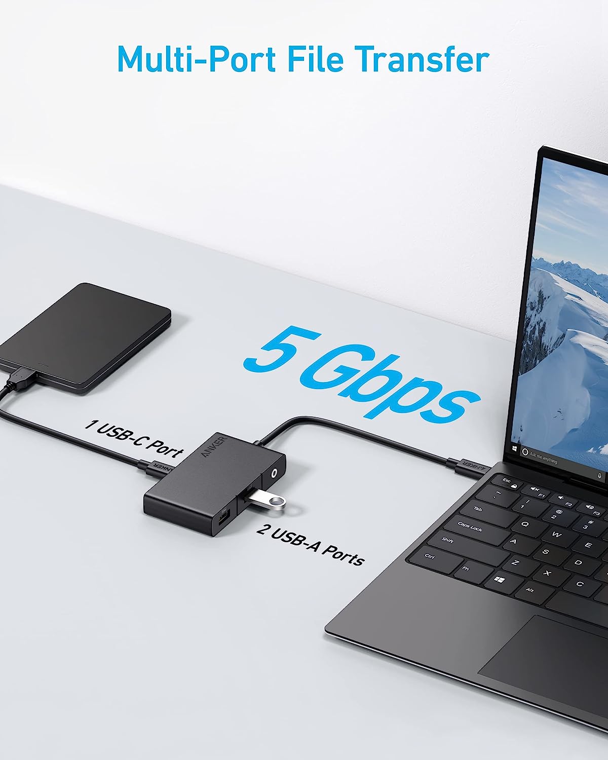 Anker 332 5-in-1 USB-C Hub HDMI 1.4 / 2x USB-C 100W / 2x USB-A 5Gbps