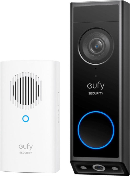 Eufy Security E340 Video Deurbel met Chime – Video Doorbell - Dual-Cam technologie, 2K Full HD-resolutie, kleur nachtzicht, AI-pakketdetectie, draadloze installatie, compatibel met Alexa en Google Assistant