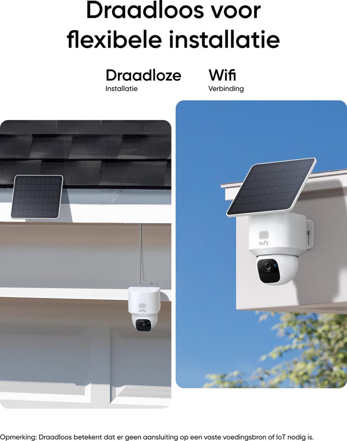 eufy Security Solo Camera E30 – SoloCam - 2K HD-resolutie – 360° Pan & 70° Tilt – AI Auto Lock en Tracking – Zonne-energie met SolarPlus™ Technologie – Geen Abonnementskosten – Draadloze Beveiligingscamera
