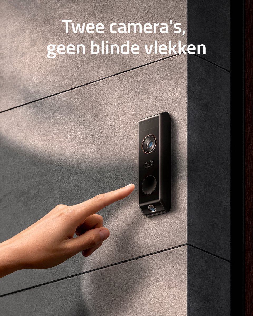 eufy Dual 2 Pro Doorbell 2K Draadloze Video Deurbelset inclusief verstelbare camera + Indoor Cam C220