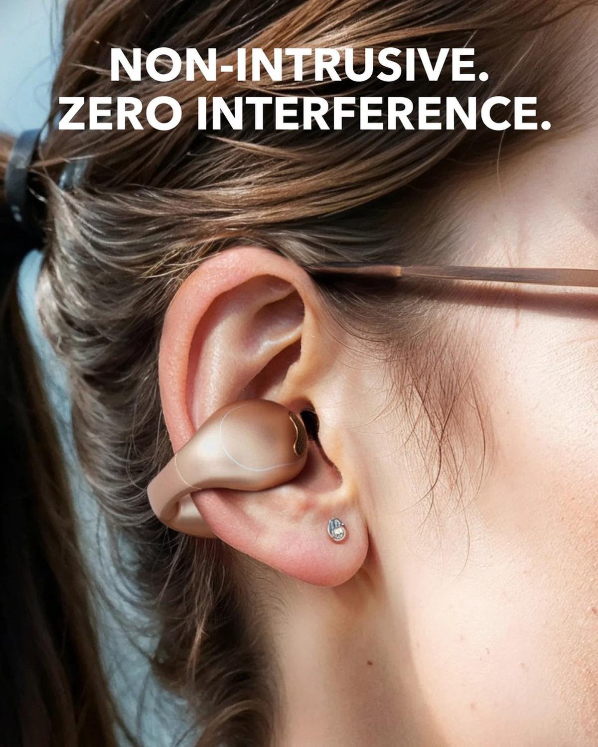 Soundcore by Anker C40i Draadloze Open-Ear Oordopjes Goud - Earbuds - clip-on, flexibel joint design, knopbediening, lichtgewicht comfort, stabiele pasvorm met bevestigbare grips, uitgebreide drivers voor een helder geluid