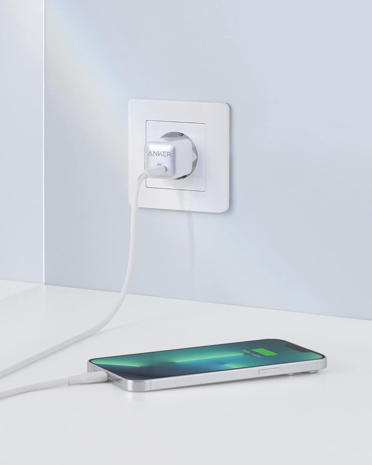 Anker 512 Nano Pro Oplader - 20W USB-C - PowerIQ 3.0 - Actieve Temperatuurregeling - Wit/Zilver [3-pack]