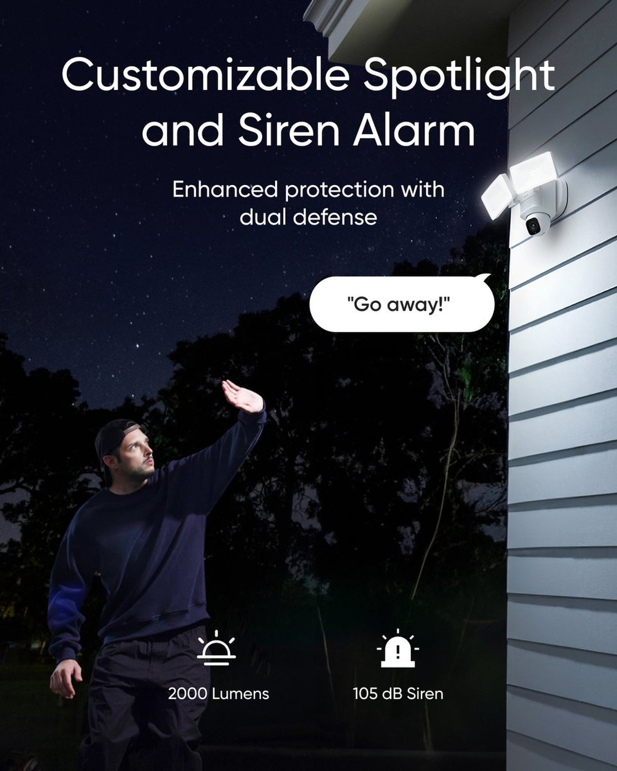 eufy Security E30 Floodlight Camera – 360° Pan & Tilt – 2K Video – AI Detectie en Tracering – 2000 Lumen – Aangepaste Stem- en Lichtwaarschuwingen – 24/7 Opname – Geen Maandelijkse Kosten – Wit