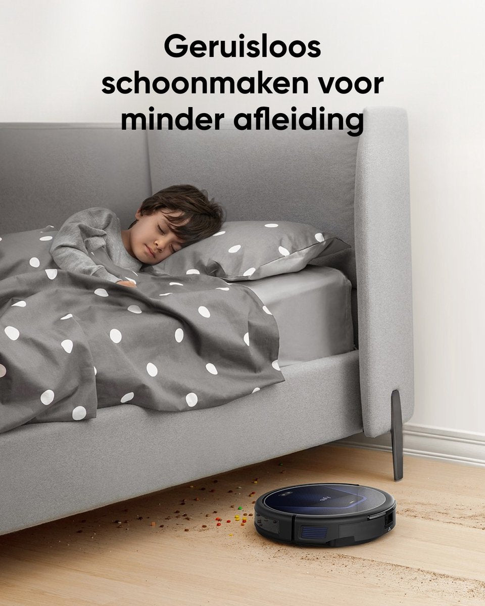 eufy Clean G50 Hybrid Robotstofzuiger met dweilfunctie - Robot Vacuum - 4.000 Pa Zuigkracht, Dynamische Navigatie, Pro-ontwarrende Kam, Rolborstel, Dweilpad voor lichte reiniging, Ideaal voor huisdierhaar, Harde vloeren en tapijt