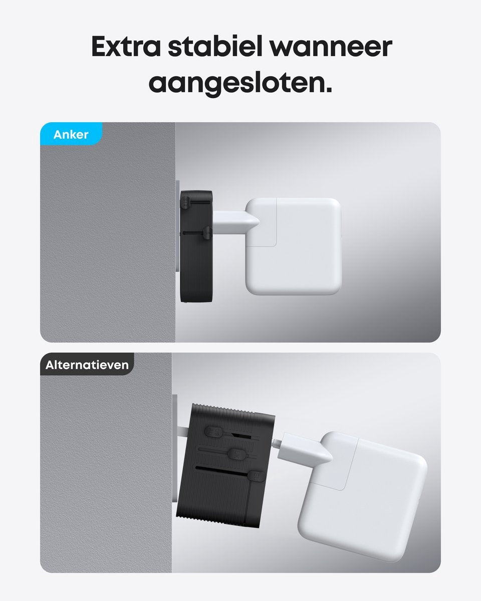 Anker PowerCore 25K Powerbank 25.000mAh - 165W - 3x 100W USB-C Poorten - Zwart + Anker Nano reisadapter, USB-stekker 5-poorts stroomadapter met 1 AC, 2 USB-A en 2 USB-C poorten - Zwart