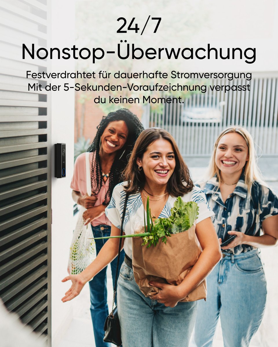 eufy Video Doorbell C30 + Chime - Voordeelbundel- 2K FHD, 16:9 Uitgebreid beeld, Eenvoudige installatie, Live videogesprek, Mens- en bewegingsdetectie, Compatibel met HomeBase S380, Geen abonnementskosten